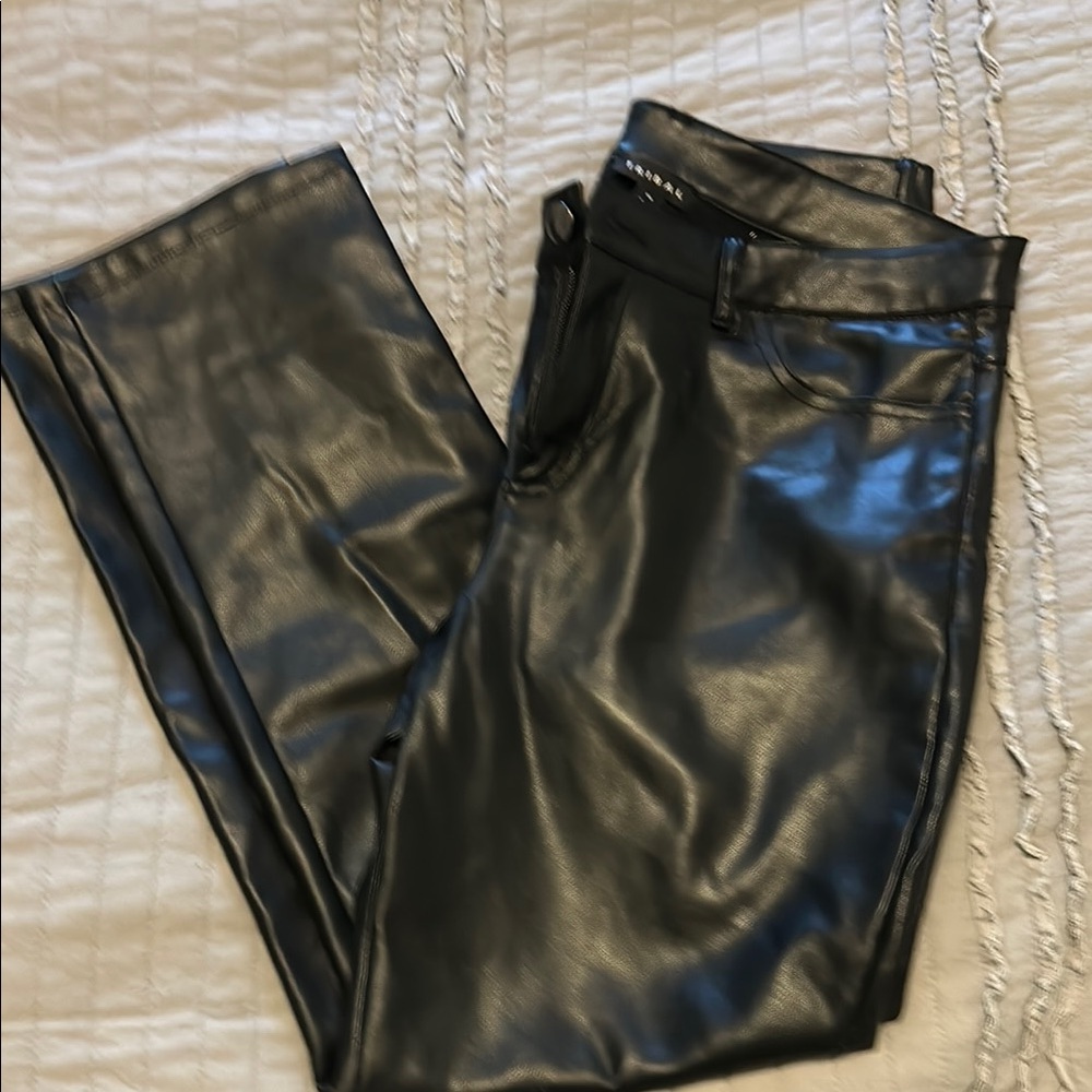 Black Faux Leather Pants
